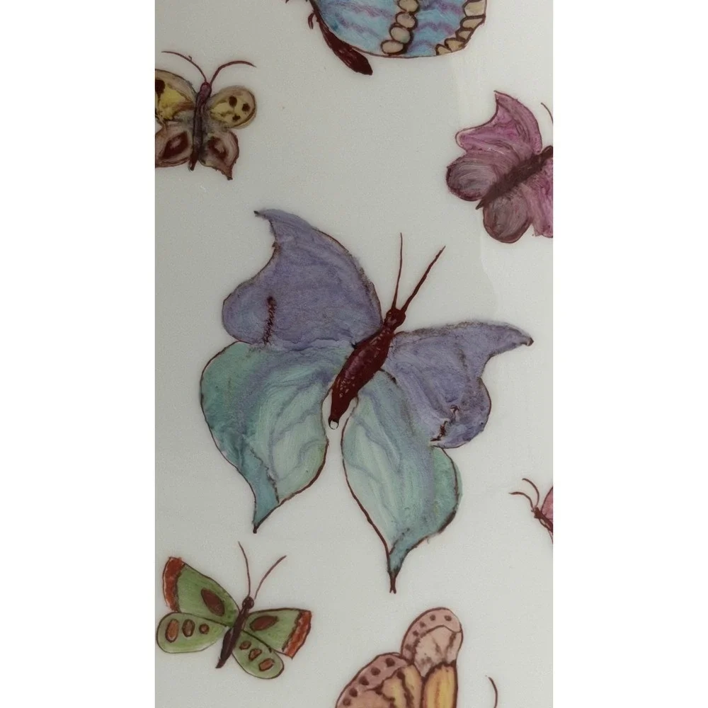Gerold Porzellan Bavaria Butterfly Vase Hand Painted Germany Floral‎